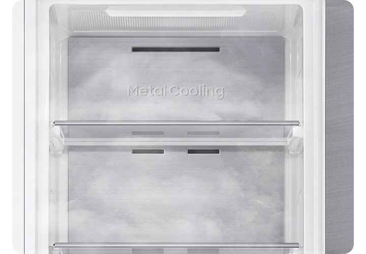 냉동고 내상 메탈쿨링 부분에 냉기가 감도는 연출된 이미지 입니다.