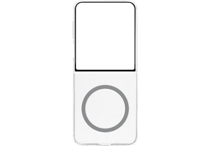 기기가 장착되지 않은 클리어 마그넷 케이스가 보이고 있습니다.