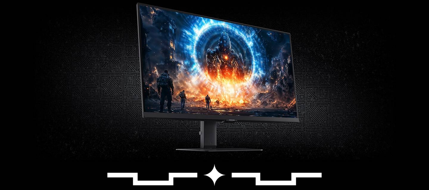 오디세이 모니터가 놓여 있습니다.