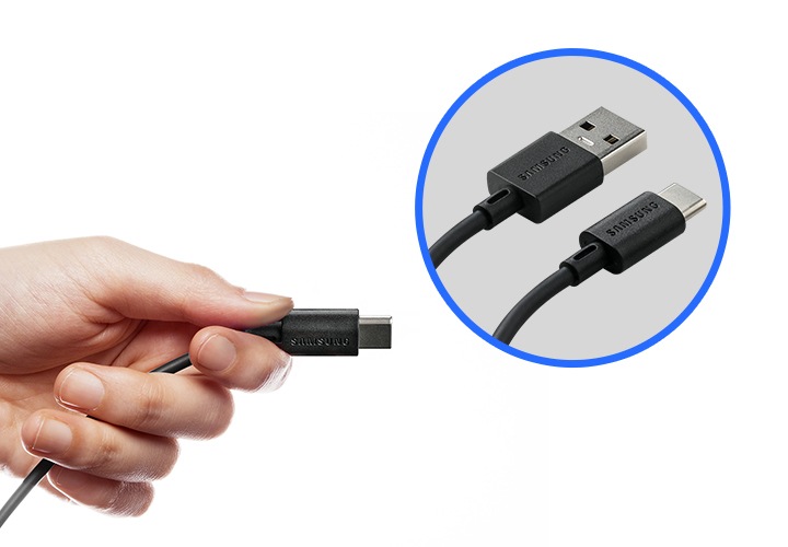 케이블의 연결부분을 확대하여 보여줍니다.