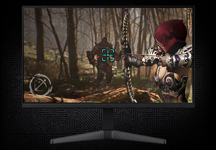 화살로 적을 조전하는 게임 속 화면을 보여줍니다.