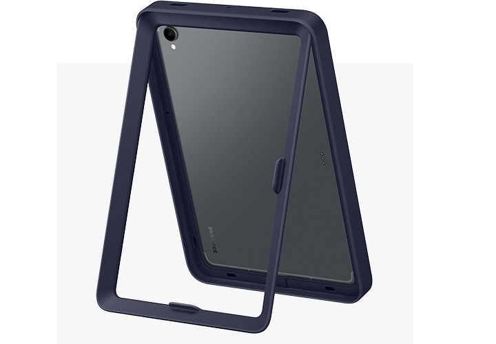 프레임 커버 뒷면은 강화된 모서리와 내장 손잡이로, 보다 견고한 보호와 안정적인 그립감을 선사합니다.