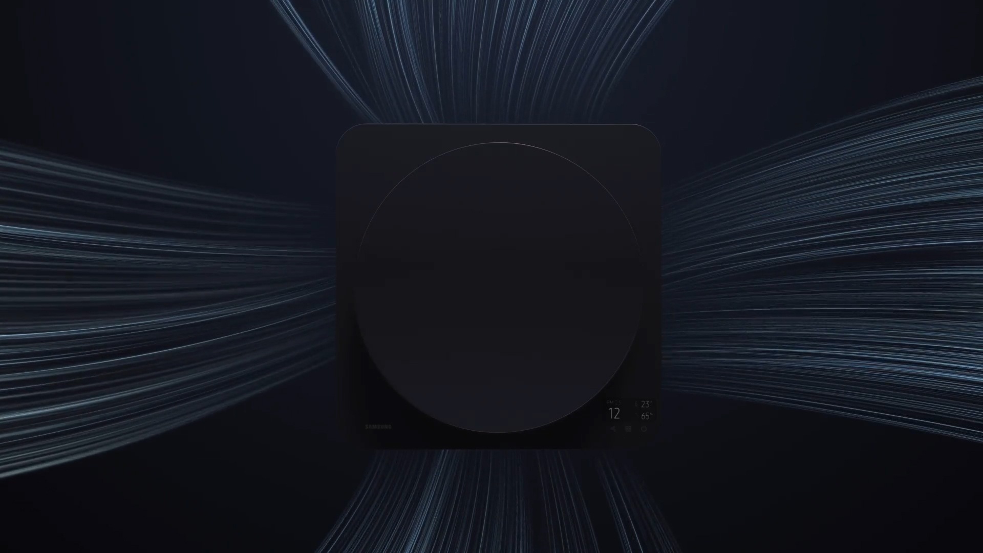 Infinite AI 공기청정기가 공기를 4면으로 내보내는 모습을 보여주는 영상 입니다. Infinite AI 공기청정기를 상단에서 바라보는 각도에서 검정 바닥을 배경으로 4면에서 공기가 나가는 모습을 파란색 선으로 표현하고 있습니다. 이어서 화면이 줌 아웃 되며, 어두운 그레이 색상의 넓은 공간이 Infinite AI 공기청정기의 4면에서 나가는 공기를 파란색 선으로 표현하여 공간에 넓게 퍼지며 채우는 모습을 알려주고 있습니다.