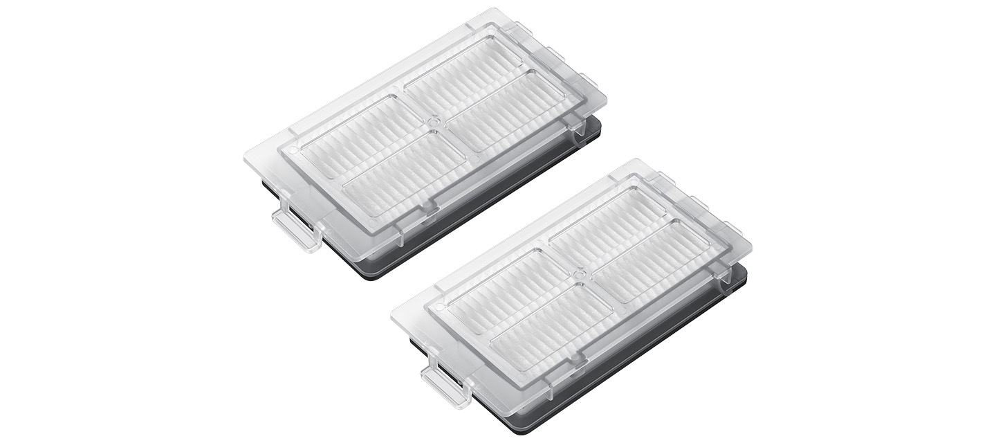 2026 Bespoke AI 스팀용 모터 필터의 오른쪽 측면 이미지 2건이 위아래로 나열되어 있습니다.