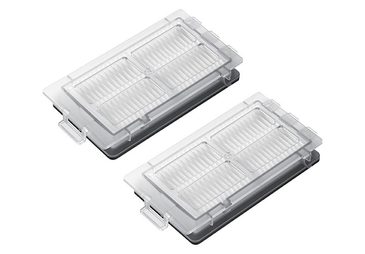 2026 Bespoke AI 스팀용 모터 필터의 오른쪽 측면 이미지 2건이 위아래로 나열되어 있습니다.