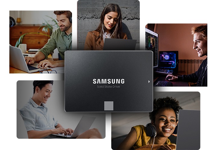 제품이 이미지 가운데 있으며 제품 뒤쪽으로 다양한 상황에서 제품을 사용하고 있는 이미지가 원을 이루듯이 나열되어있습니다.