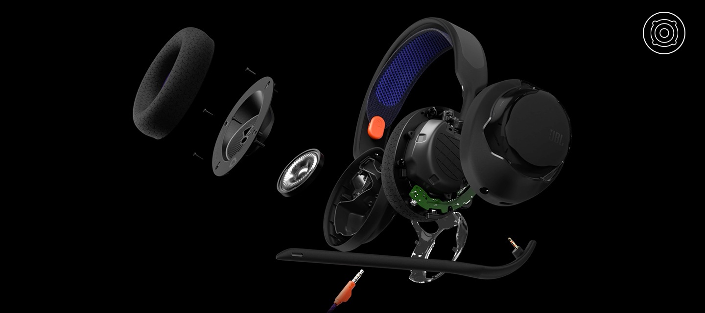 헤드폰 내부가 보이는 X-ray 컷이 보입니다.