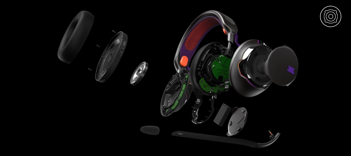 헤드폰 내부가 보이는 X-ray 컷이 보입니다.