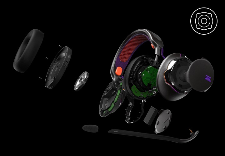 헤드폰 내부가 보이는 X-ray 컷이 보입니다.