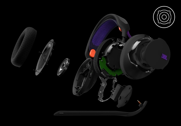 헤드폰 내부가 보이는 X-ray 컷이 보입니다.