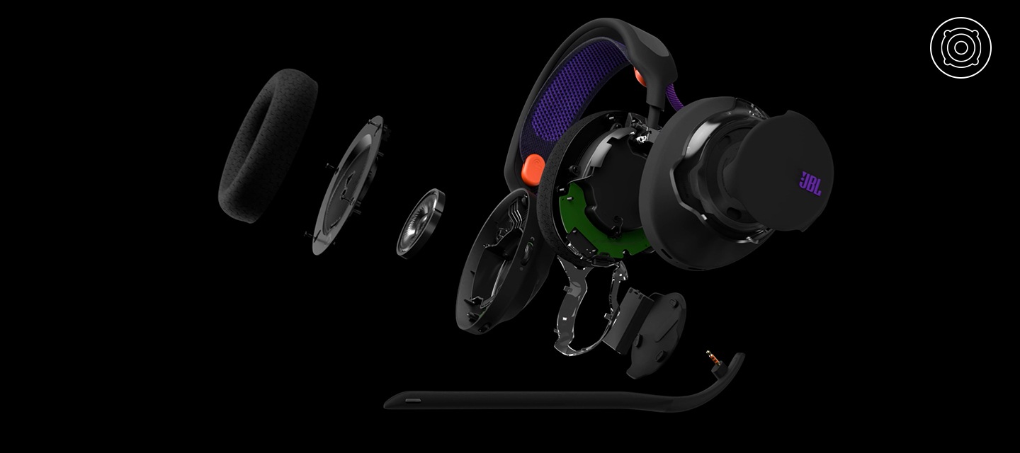 헤드폰 내부가 보이는 X-ray 컷이 보입니다.