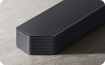 사운드바의 왼쪽부분이 확대되어 있습니다