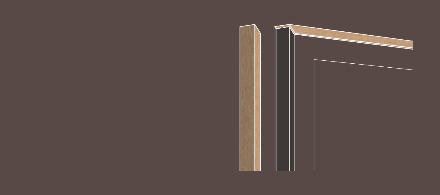 플랫 티크 베젤이 설치된 The Frame이 있습니다. 좌측 테두리의 경우 The Frame에서 살짝 분리되어 있습니다.