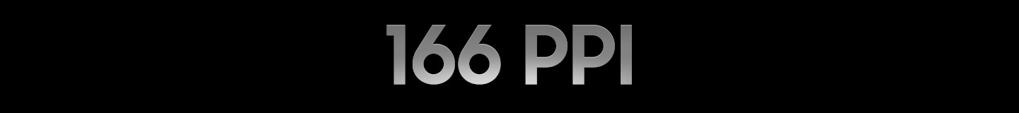 검은 바탕에 166PPI가 쓰여 있습니다.