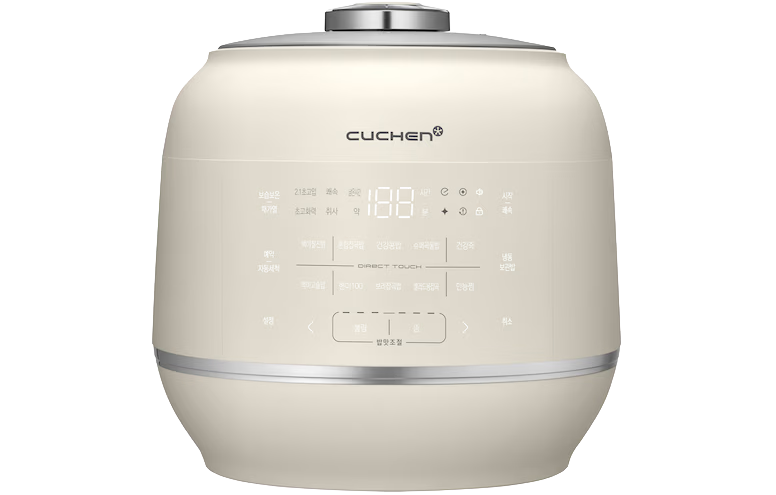 쿠첸 전기밥솥 다크실버 모델 정면 이미지 입니다