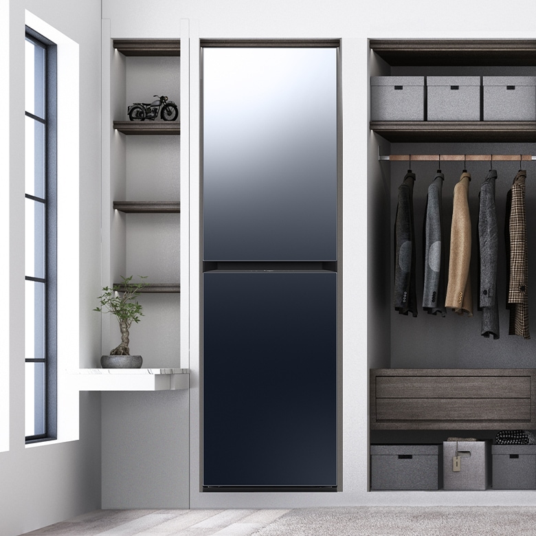 [드레스룸 벽면 가구장 에어드레서가 있습니다.]