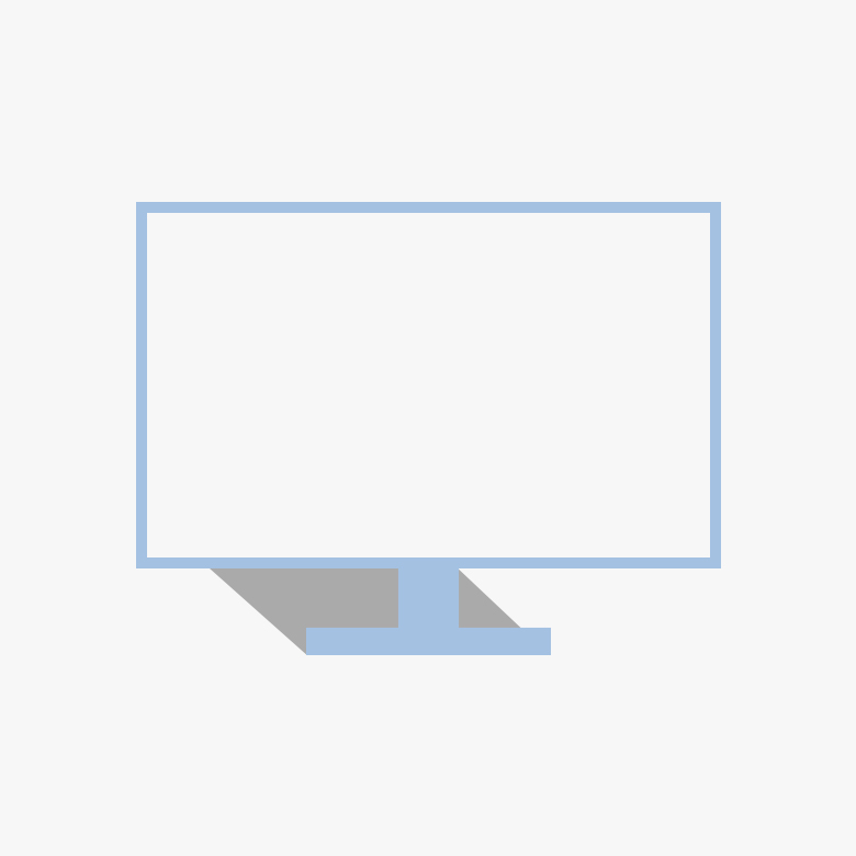 회색 배경에 파란색 모니터 아이콘이 보여집니다.