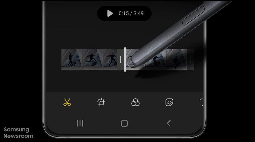 갤럭시 S21 울트라의 S펜 사용모습