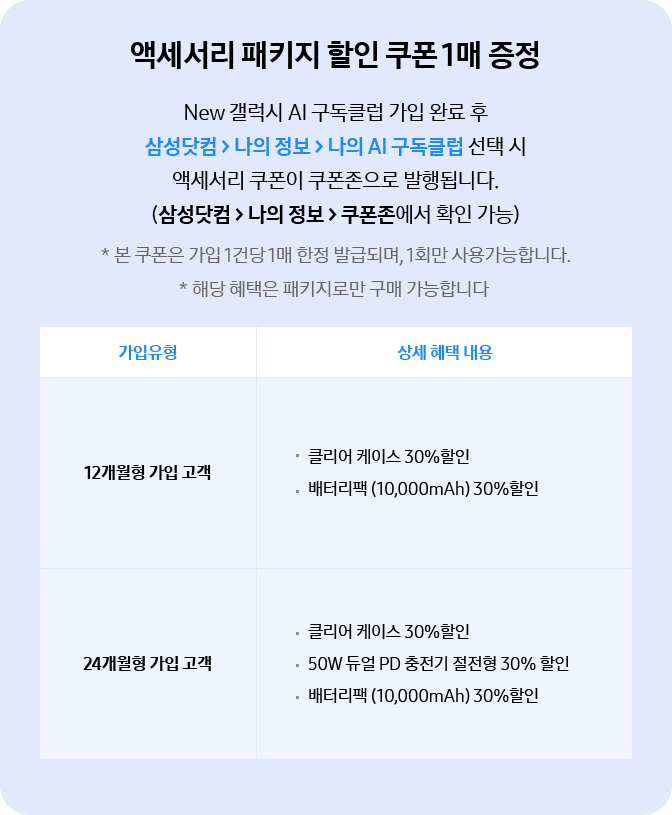 액세서리 할인 혜택 팝업 이미지