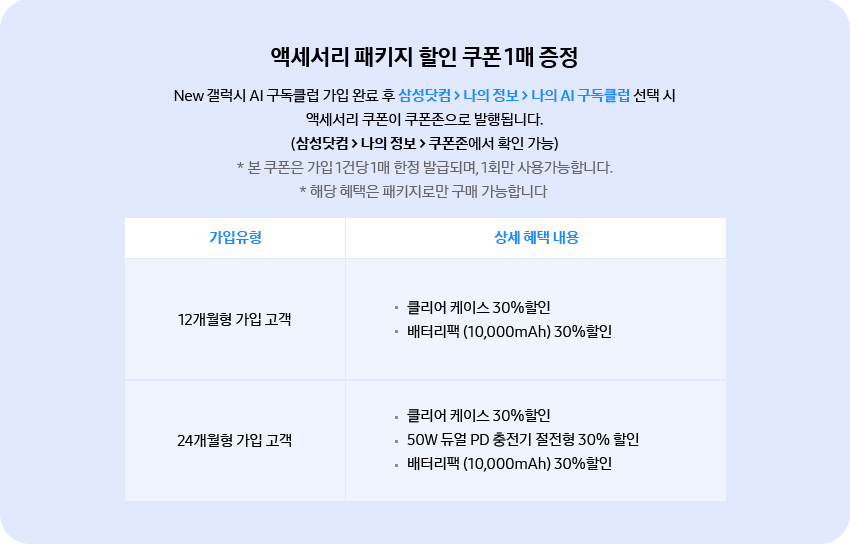 액세서리 할인 혜택 팝업 이미지