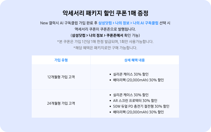 액세서리 할인 혜택 팝업 이미지