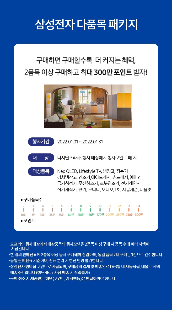 구매하면 구매할수록 더 커지는 혜택, 삼성전자 다품목 패키지 _MO