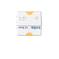 매일우유 저지방 우유곽 모양의 버즈 FE 케이스 전면 모습