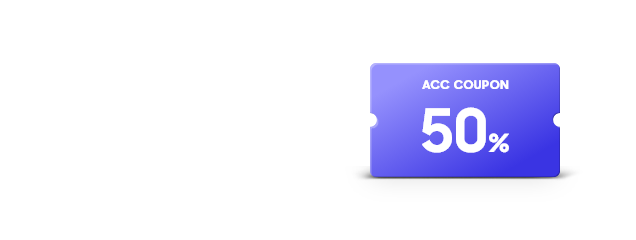 APP COUPON 50%라고 적힌 보라색 쿠폰