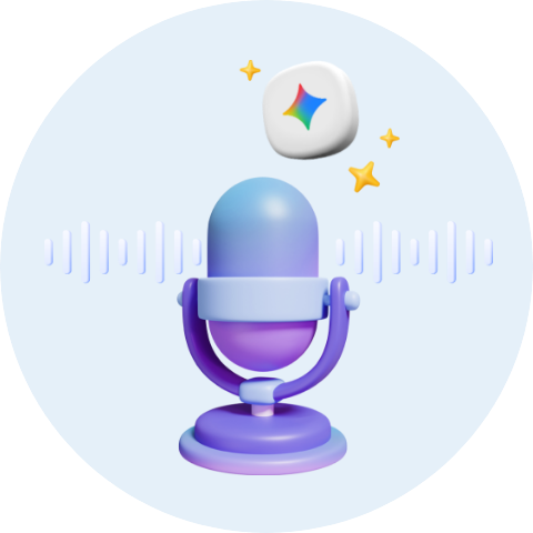 마이크와 Gemini 로고