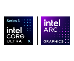 왼쪽부터 인텔 코어 울트라 아이콘, 인텔 아크 그래픽 아이콘