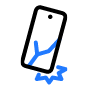 금이간 핸드폰 아이콘