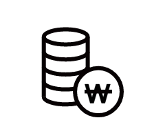 동전이 쌓여있는 아이콘