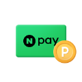 Npay 초록색 카드와 p 동전