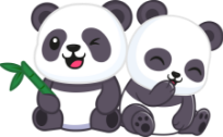 [쌍둥이 판다 전신]