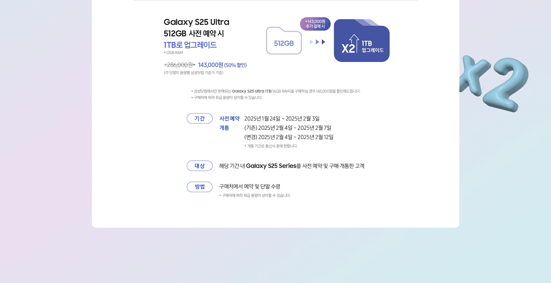 512GB를 더블 스토리지하여 1TB로 업그레이드 시키는 아이콘