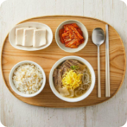 [양지탕 & 두부찜 김치볶음 세트]