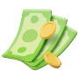 지폐가 있는 3D아이콘