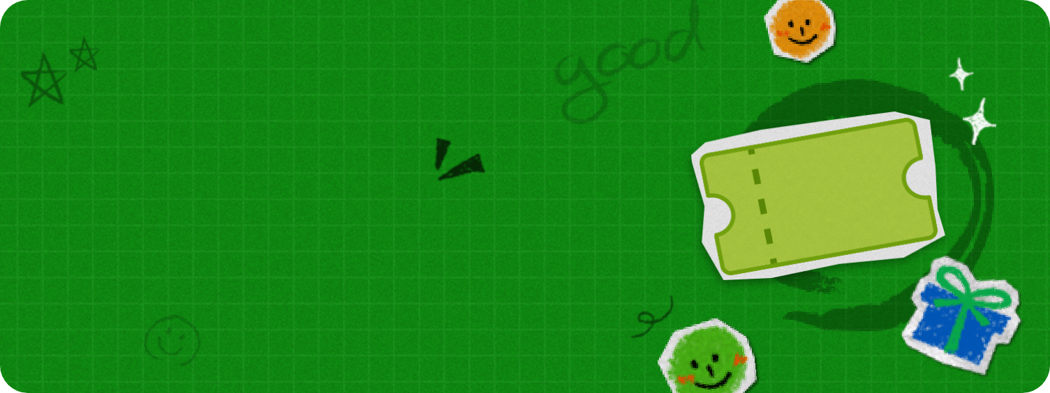 초록색 배경, 우측에 올리브영 로고 색 쿠폰 아이콘이 떠 있는 모습