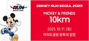 디즈니런 서울 2025 10km 코스 참가권