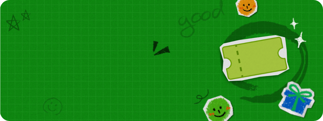 초록색 배경, 우측에 올리브영 로고 색 쿠폰 아이콘이 떠 있는 모습