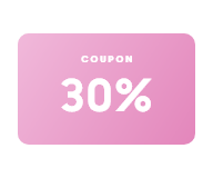 coupon 30%라고 써있는 분홍색 카드