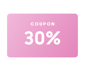 coupon 30%라고 써있는 분홍색 카드