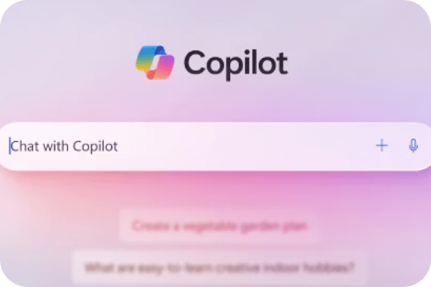 검색 창에 Copilot 로고와 함께 chat with google이라고 써있는