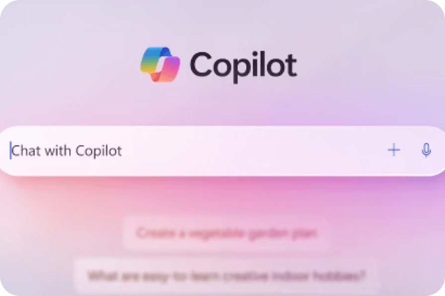 검색 창에 Copilot 로고와 함께 chat with google이라고 써있는
