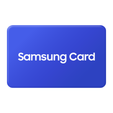 파란색 배경에 'Samsung Card' 로고가 새겨져 있는 카드