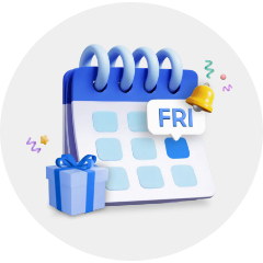 캘린더 아이콘위에 FRI(금요일)이 표기된 아이콘