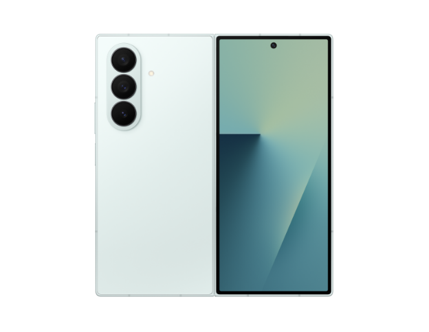 갤럭시 Z 폴드7 민트 제품이 펼쳐진 모습