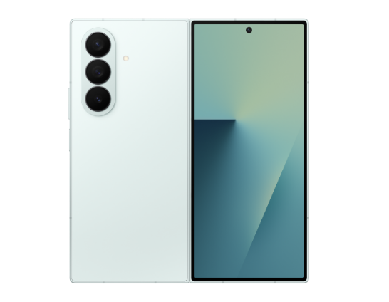 갤럭시 Z 폴드7 민트 제품이 펼쳐진 모습