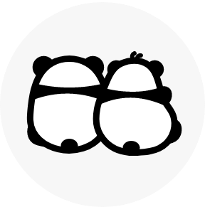 부부 판다 아이&러바오 뒷모습 아이콘