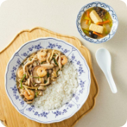 고기듬뿍유산슬덮밥 & 얼큰두부백짬뽕탕 세트